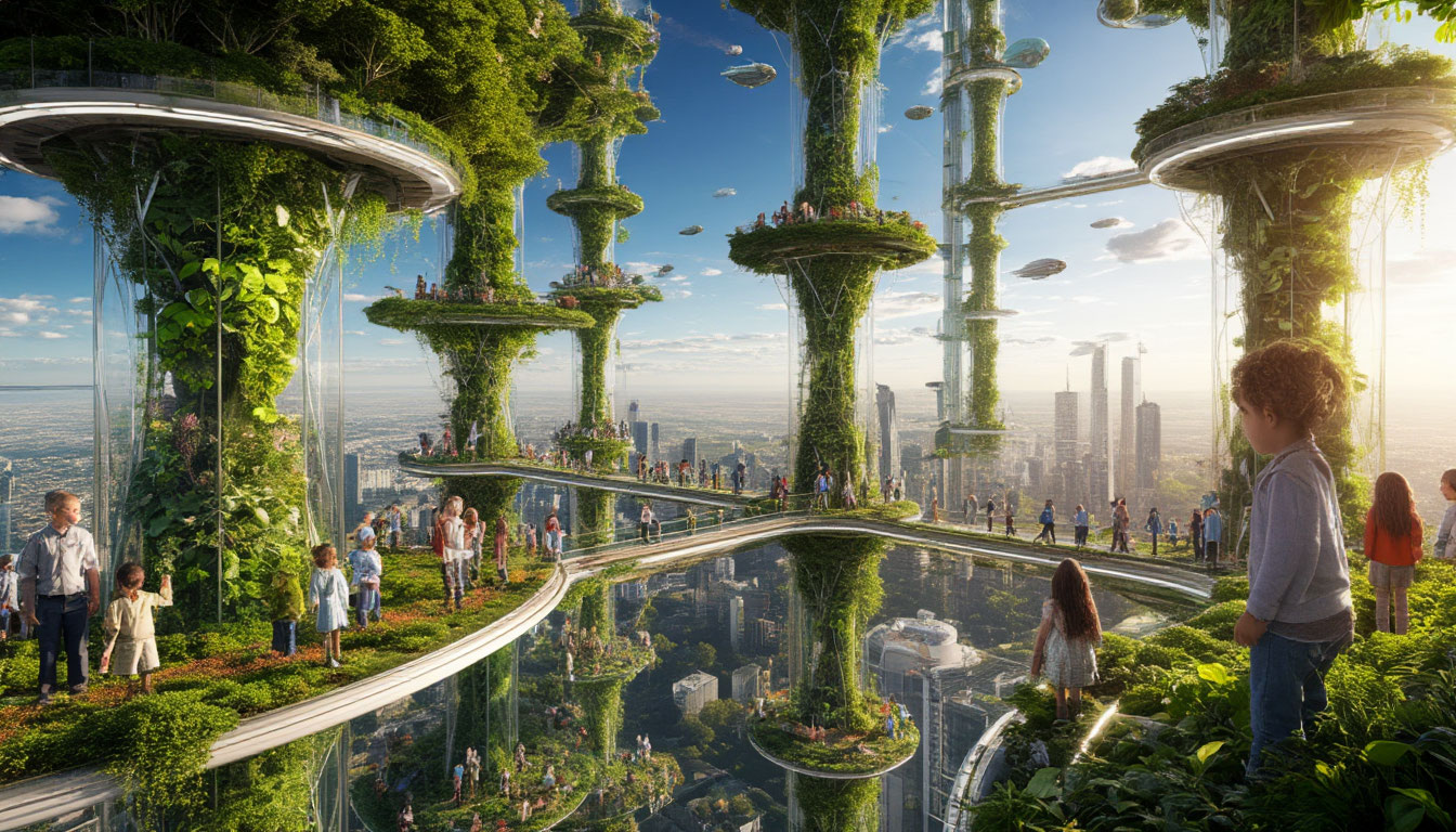 Школы в летающих городах Земли